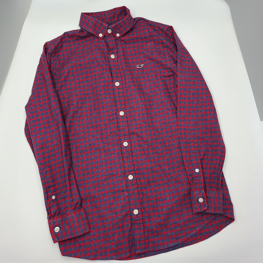 Vineyard Vines boys' flannel whale shirt size M